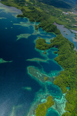 Beautiful tropical island landscape aerial shot