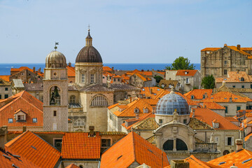 Fototapeta na wymiar View of Dubrovnik's old town roofs, Croatia