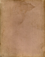 Fototapeta premium Textile texture. Brown old book cover. Rough canvas surface. Blank retro page. Empty place for text. Perfect for background and vintage style design.