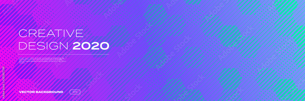 Poster creative background pattern, halftone color gradient, trendy creative design of 2020, vector. abstra