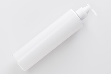 White Cosmetic Dispenser Shampoo Bottle Mockup 3D Illustration