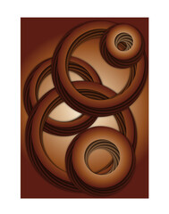 Obraz premium Abstract fractal figures are brown on a gradient background.