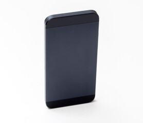 Black cellphone mock-up on white background