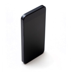 Black cellphone mock-up on white background