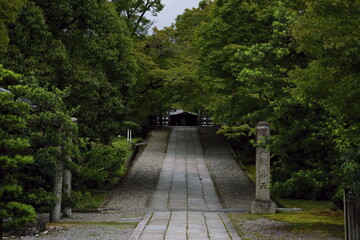 footpath of the japanese zen temple in kyoto