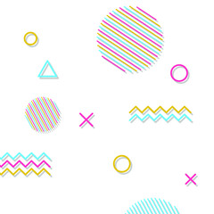 Background colorful pattern, geometric, memphis style white background EPS Vector white background