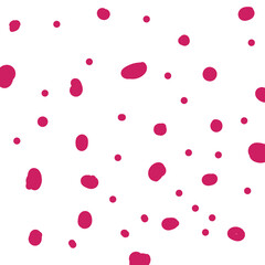 Polka hand drawn dot background colored, simple design white background EPS Vector
