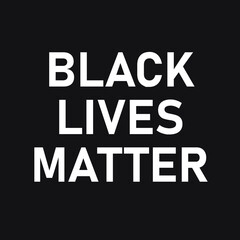 Black lives matter modern logo, banner, design concept, sign, with black and white text on a flat black background.  EPS Vector
