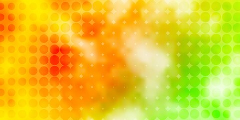 Light Green, Yellow vector backdrop with dots.