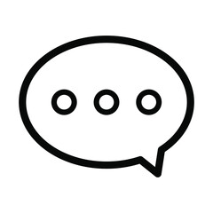 Chat box with dots outline and thin line icon isolated on white background EPS Vector