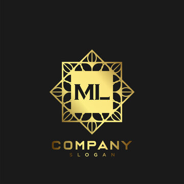 ML Premium monogram letter initials logo. minimalist symbol icon vector design. Luxury logotype Template.