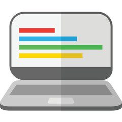 laptop computer monitor with graph on screen