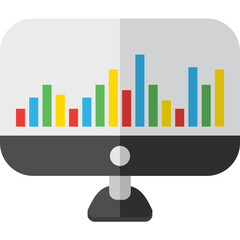 computer monitor with graph