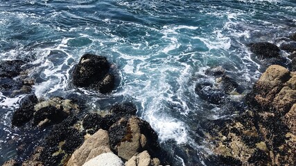 Swirling of sea waters off the coast of Monterrey Bay.