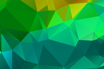 Gradient Green vector shining triangular layout. Glitter abstract illustration