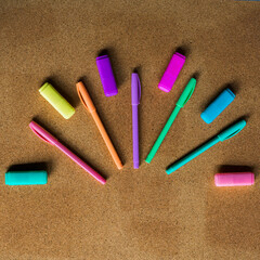 colored chalk on the board