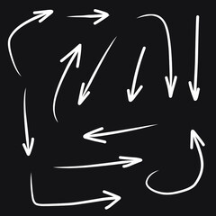 Set of rough hand drawn, handmade elements arrows, waypoints EPS Vector