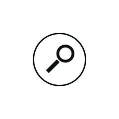 Magnifying glass, zoom outline and thin line icon isolated on white background EPS Vector