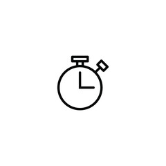 Clock, time outline and thin line icon isolated on white background EPS Vector