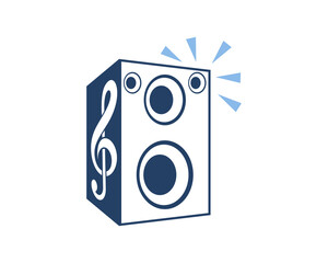 Music speaker with hard volume logo