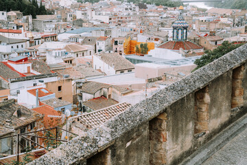 View on historic Tortosa city from above