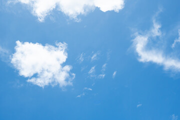 Blue sky and white clouds are beautiful on a sunny day.