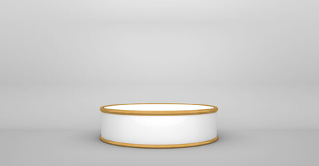 Minimal scene with podium and abstract background. white colors scene. Trendy 3d render for social media banners, promotion, cosmetic product show. Geometric shapes interior.