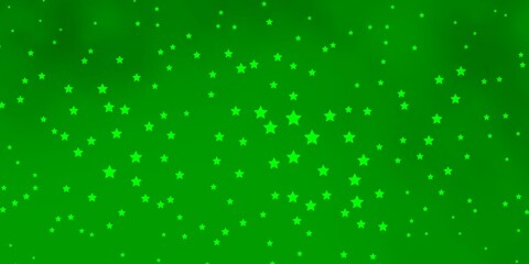 Dark Green vector texture with beautiful stars.