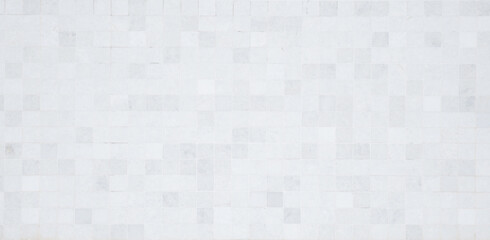 Closeup shot of tile mosaic white and gray pattern background.
