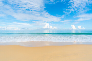 Summer beach and sea, space area