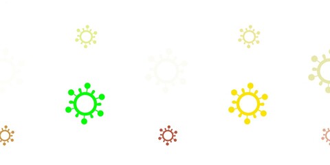 Fototapeta na wymiar Light Green, Yellow vector backdrop with virus symbols.