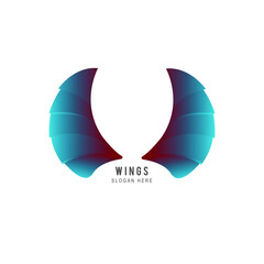 wings illustration abstract vector logo 