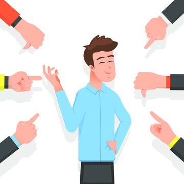 An indifferent male employee when insulted