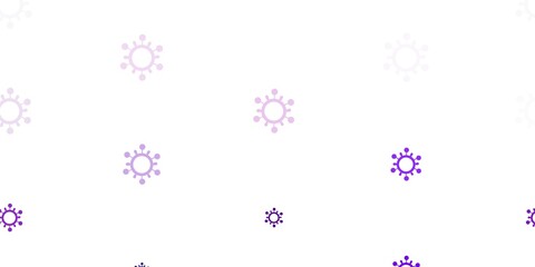 Light Purple vector backdrop with virus symbols.