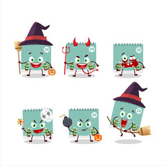 Fototapeta premium Halloween expression emoticons with cartoon character of 20th december calendar