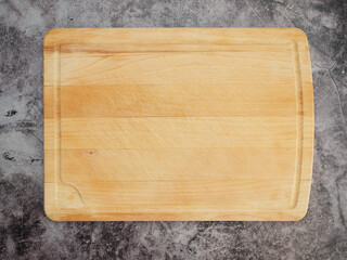 Cutting board on gray marble