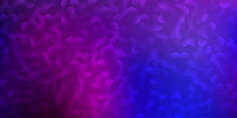 Light purple, pink vector cover with simple hexagons.