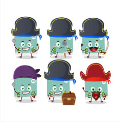 Cartoon character of 20th december calendar with various pirates emoticons