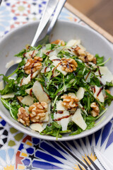 Roquette salad with parmesan and walnuts