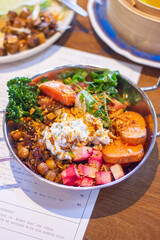 Sweet potato, chickpea and tofu bowl