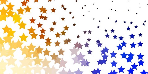 Light Blue, Yellow vector template with neon stars.