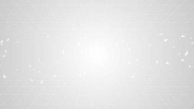 3d 4K Abstract triangles grid lines pattern with offset effect Loop Animation Background. White blank triangles. For business presentation. Science And Technology, award show, Screen Saver Award.