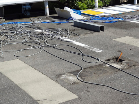 コインパーキングの撤去作業