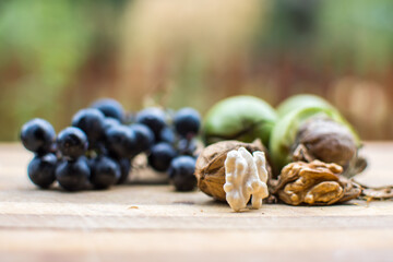 Walnuts in procces of peeling 