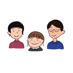 シンプルでゆるい家族のイラスト