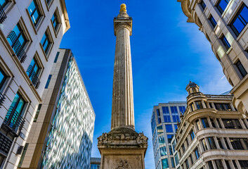 Fototapeta na wymiar Monument to the Great Fire of London in London, United Kingdom.