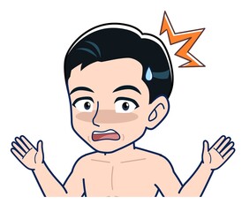 Naked man in black pants