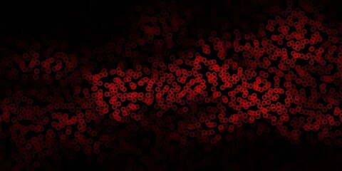 Dark red vector background with bubbles.