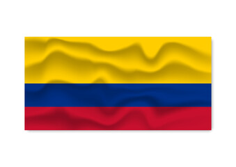 Flag of Colombia with texture isolated on white background.
