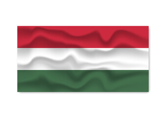 Flag of Hungary with texture isolated on white background.